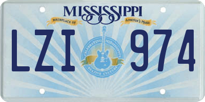 MS license plate LZI974