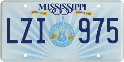 MS license plate LZI975