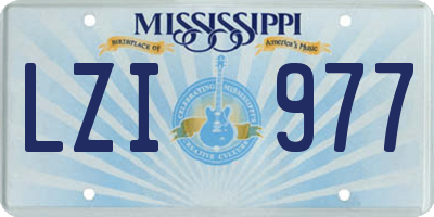 MS license plate LZI977