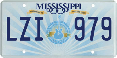 MS license plate LZI979