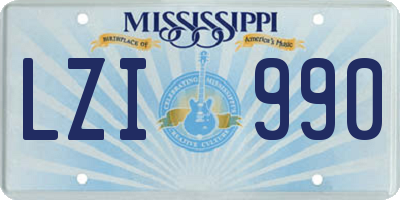 MS license plate LZI990
