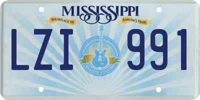 MS license plate LZI991