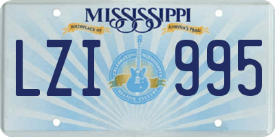 MS license plate LZI995