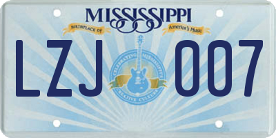 MS license plate LZJ007