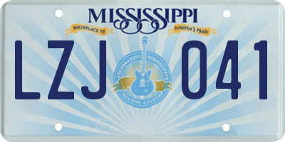 MS license plate LZJ041
