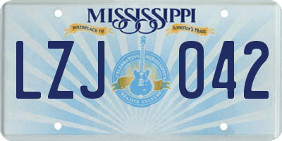 MS license plate LZJ042