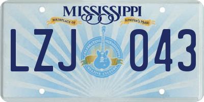 MS license plate LZJ043