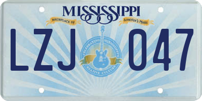 MS license plate LZJ047