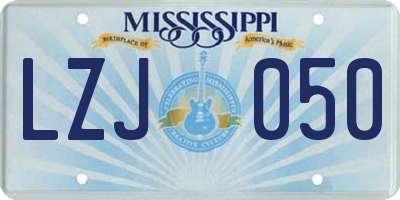 MS license plate LZJ050