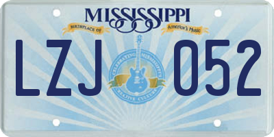 MS license plate LZJ052