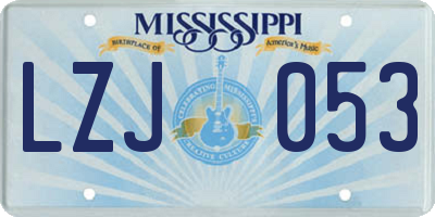 MS license plate LZJ053