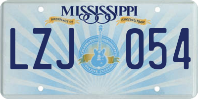 MS license plate LZJ054