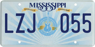 MS license plate LZJ055