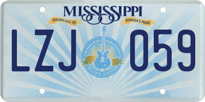 MS license plate LZJ059
