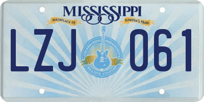 MS license plate LZJ061