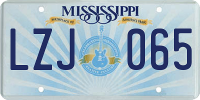 MS license plate LZJ065
