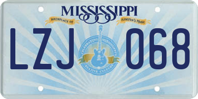 MS license plate LZJ068