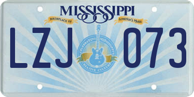 MS license plate LZJ073