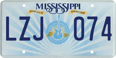 MS license plate LZJ074