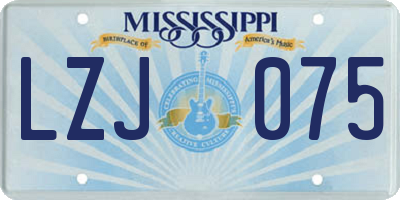 MS license plate LZJ075