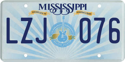 MS license plate LZJ076