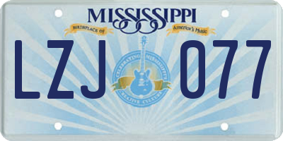 MS license plate LZJ077