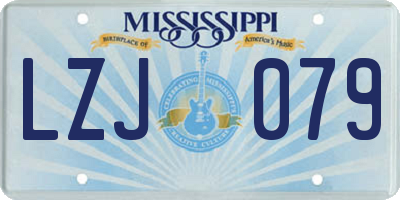 MS license plate LZJ079