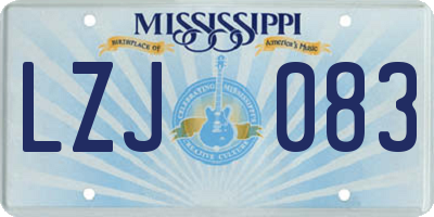 MS license plate LZJ083