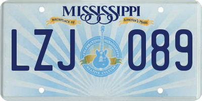 MS license plate LZJ089