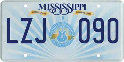MS license plate LZJ090