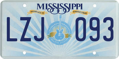 MS license plate LZJ093