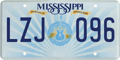 MS license plate LZJ096