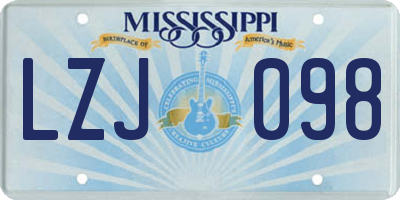 MS license plate LZJ098