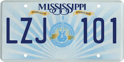 MS license plate LZJ101