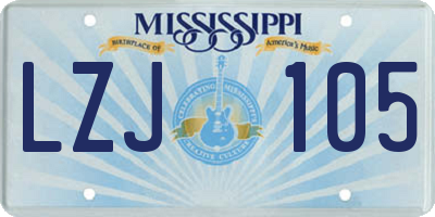 MS license plate LZJ105