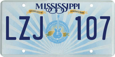 MS license plate LZJ107