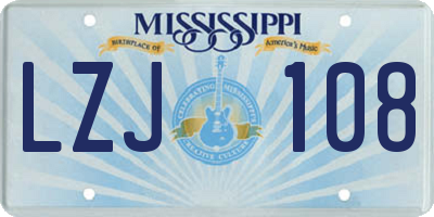 MS license plate LZJ108