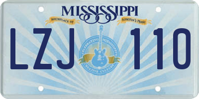 MS license plate LZJ110