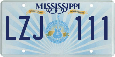 MS license plate LZJ111