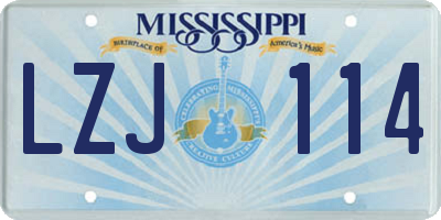 MS license plate LZJ114