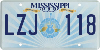 MS license plate LZJ118