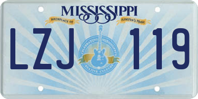 MS license plate LZJ119