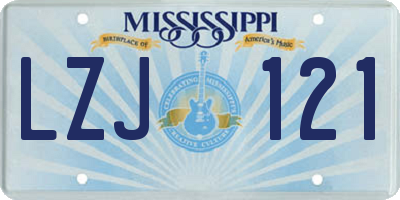 MS license plate LZJ121