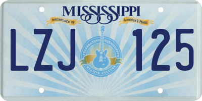 MS license plate LZJ125