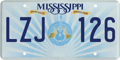 MS license plate LZJ126