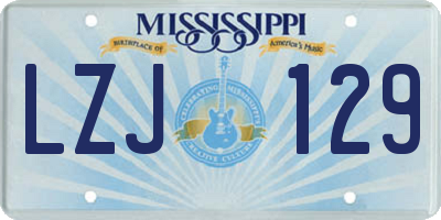 MS license plate LZJ129