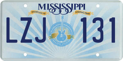 MS license plate LZJ131