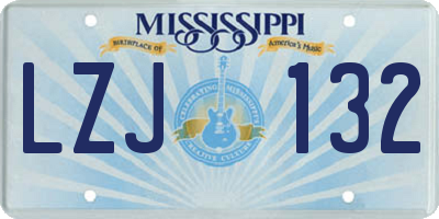 MS license plate LZJ132