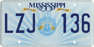 MS license plate LZJ136