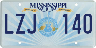 MS license plate LZJ140